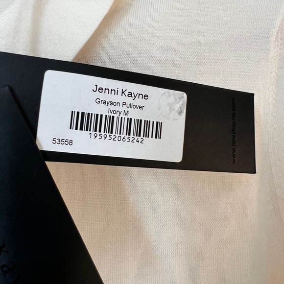 Jenni Kayne Grayson Pullover Ivory Medium Long Sleeves 100% Merino Wool NWT - Picture 6 of 7